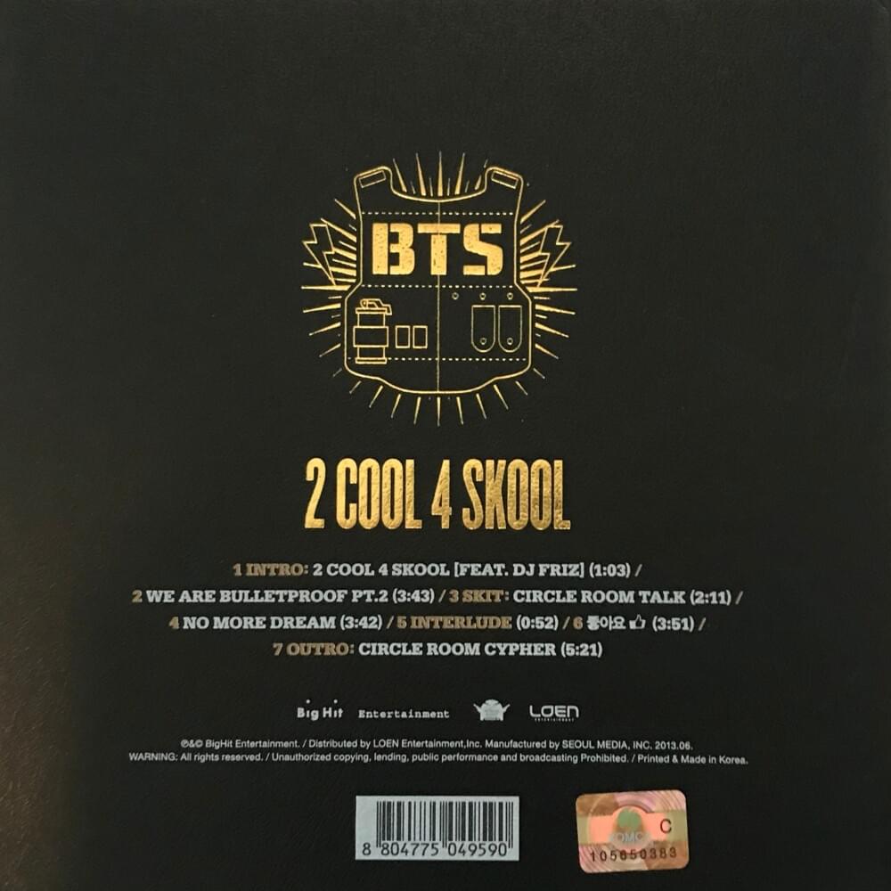 2 COOL 4 SKOOL - BTS (ALBUM - CD)