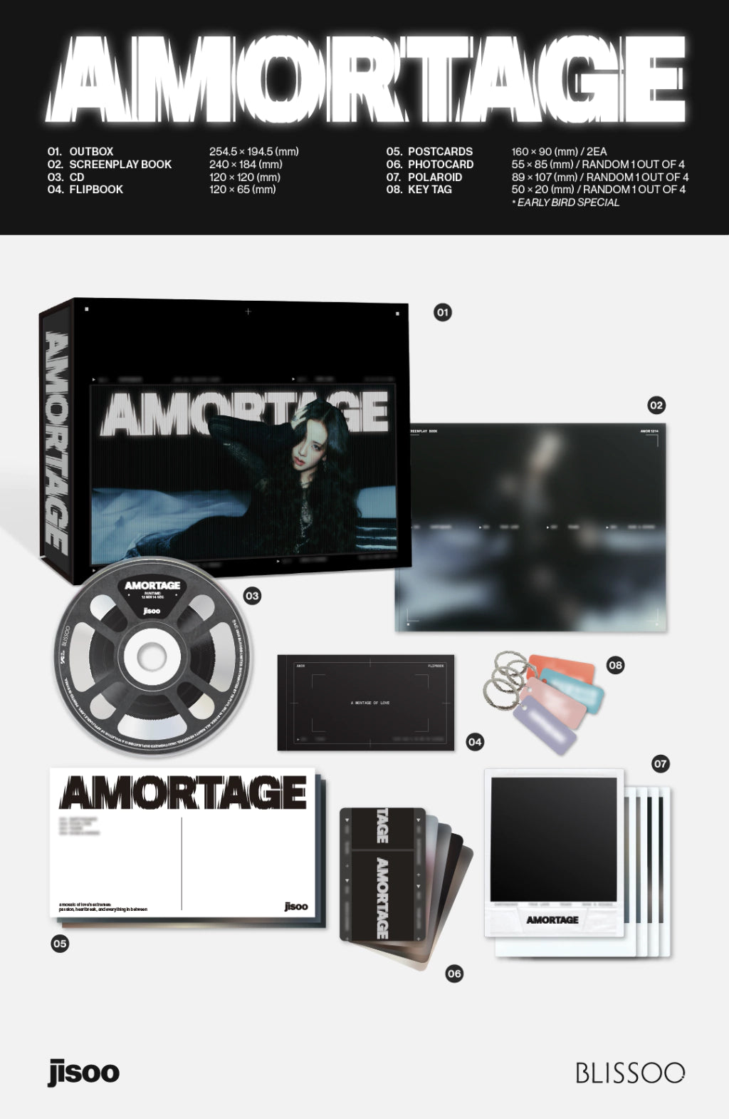 AMORTAGE - Jisoo (Black Pink) (SCREENPLAY BOOK - CD)