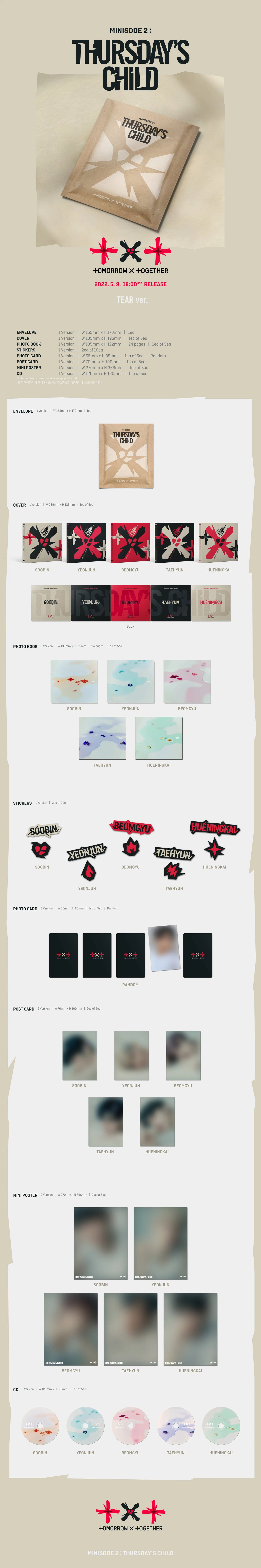 MINISODE 2 : THURSDAY'S CHILD (Tear Ver.) - TXT (ALBUM - CD)
