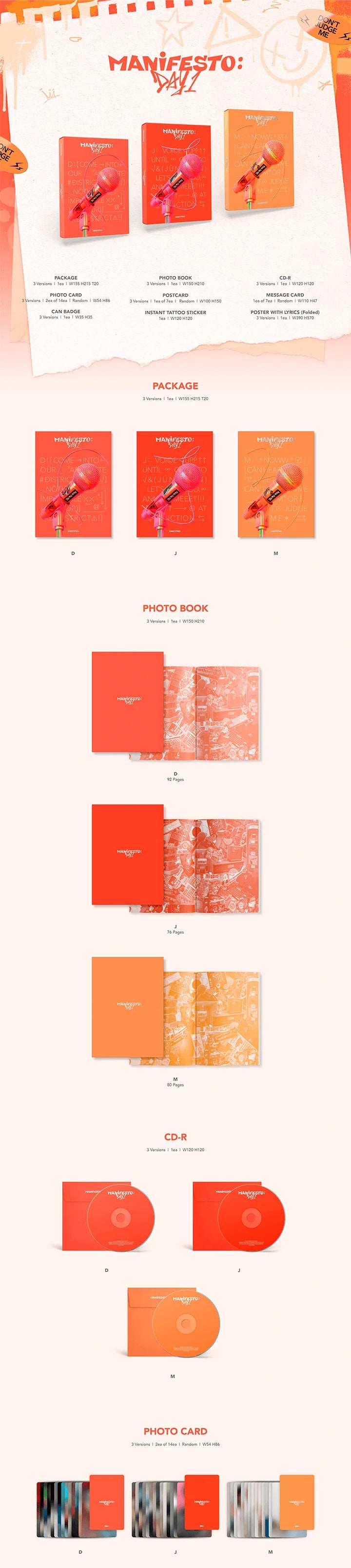 MANIFESTO : DAY1 - Enhypen (ALBUM - CD)