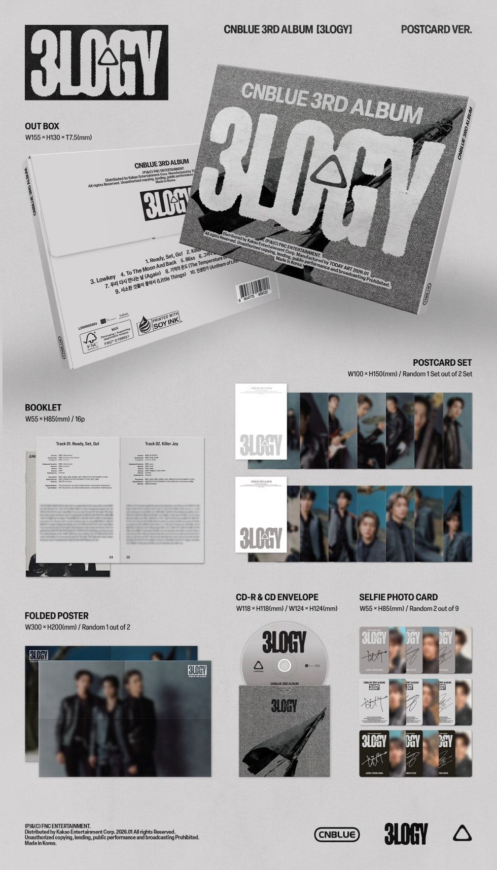 CNBLUE 3rd Album - 3LOGY (POSTCARD Ver.) CD