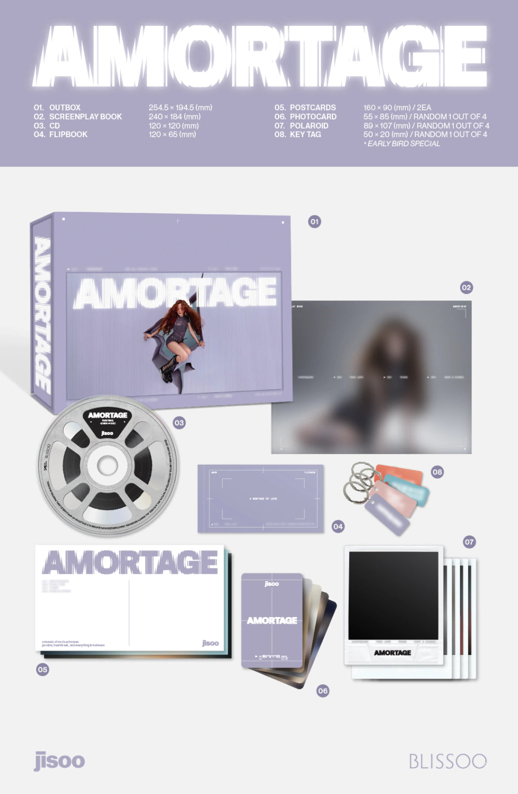 AMORTAGE - Jisoo (Black Pink) (SCREENPLAY BOOK - CD)